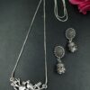 Bird Design Oxidized German Silver Chain Necklace Set for Women Traditional Ethnic Jewelry