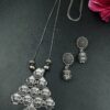 Religious Oxidized German Silver Chain Necklace Set for Women Traditional Ethnic Jewelry
