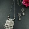 Unique Design Oxidized German Silver Chain Necklace Set for Women Traditional Ethnic Jewelry