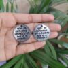 Silver Plated Mantra Design Earrings for Women with Traditional Spiritual Ethnic Style 3 photo 6 2025 12 05 12 01 34