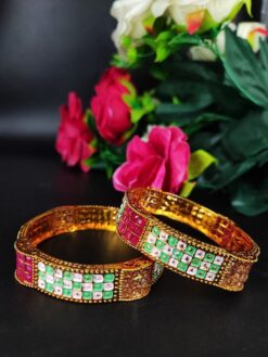 Elegant Gold Plated Meenakari Bangle with Traditional Handcrafted Designer Look
