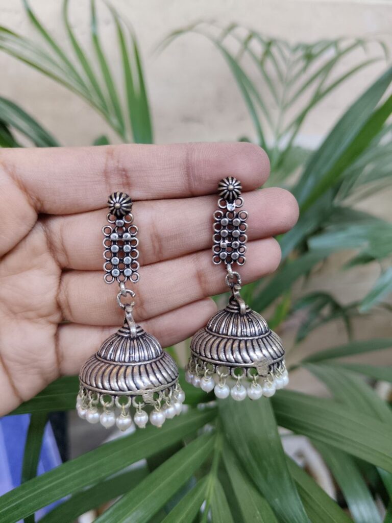 Elegant Pearl Jhumka Dangler Earrings for Women with Traditional Ethnic Design Style
