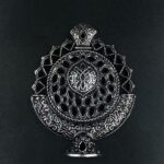 Traditional Floral Art Pendant with Stone Work German Silver DIY Jewellery Raw Material for Crafts