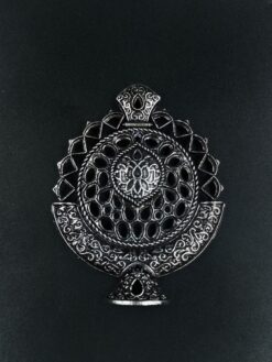 Traditional Floral Art Pendant with Stone Work German Silver DIY Jewellery Raw Material for Crafts