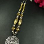 Two Tone Oxidized German Silver Necklace for Women Traditional Ethnic Jewelry