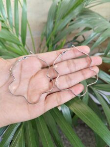 Curly Shape Unique Design German Silver Earrings with Antique Finish Statement Look