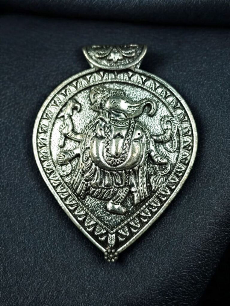 Lord Ganesha Religious German Silver Charm for DIY Jewelry Making Spiritual Craft Supply