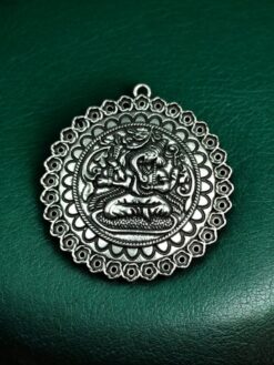 Ganesha Floral Art German Silver Pendant for DIY Jewelry Making Raw Material Craft Supplies