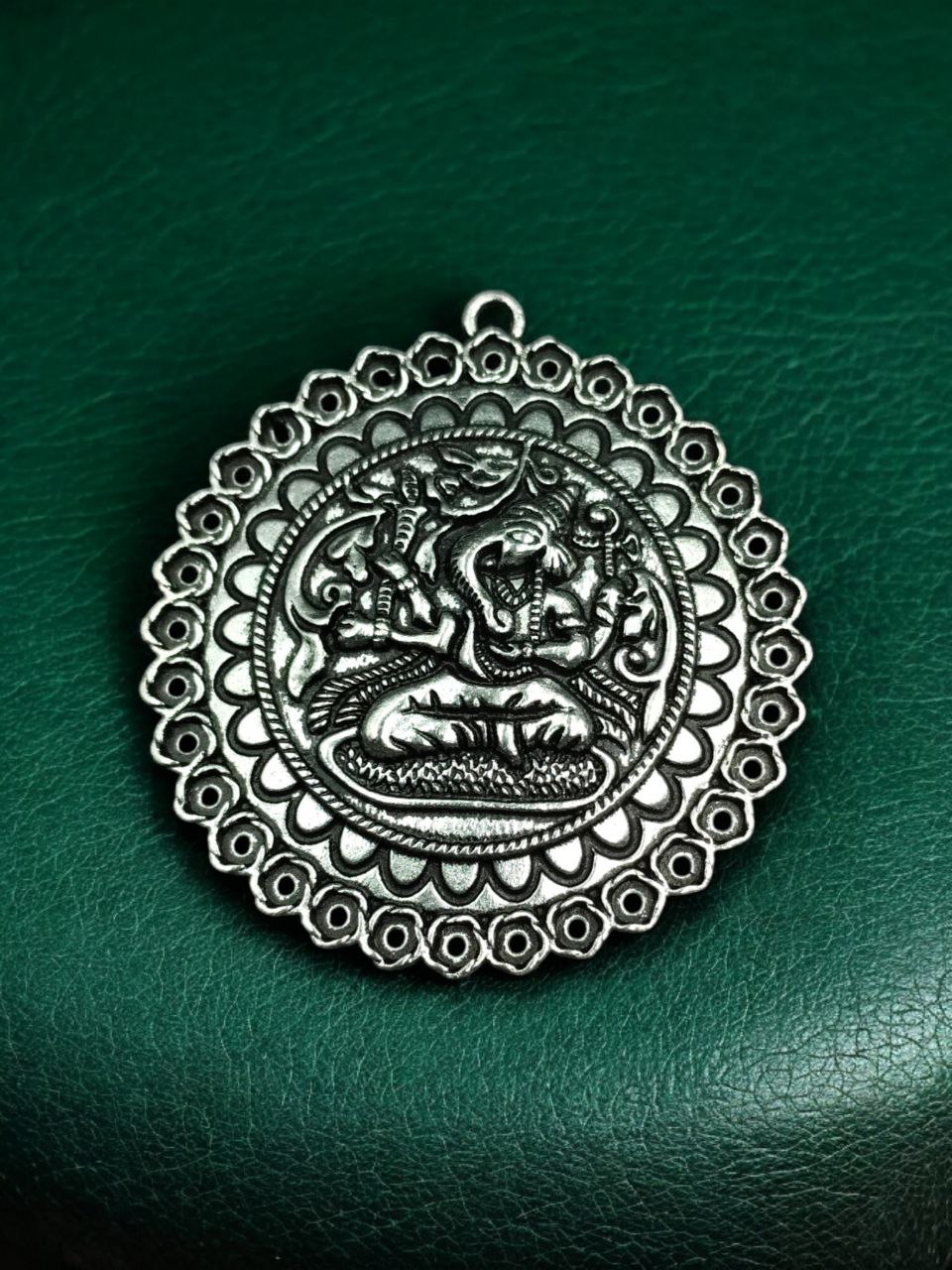 Ganesha Floral Art German Silver Pendant for DIY Jewelry Making Raw Material Craft Supplies 1 Ganesha Floral Art German Silver Pendant for DIY Jewelry Making Raw Material Craft Supplies