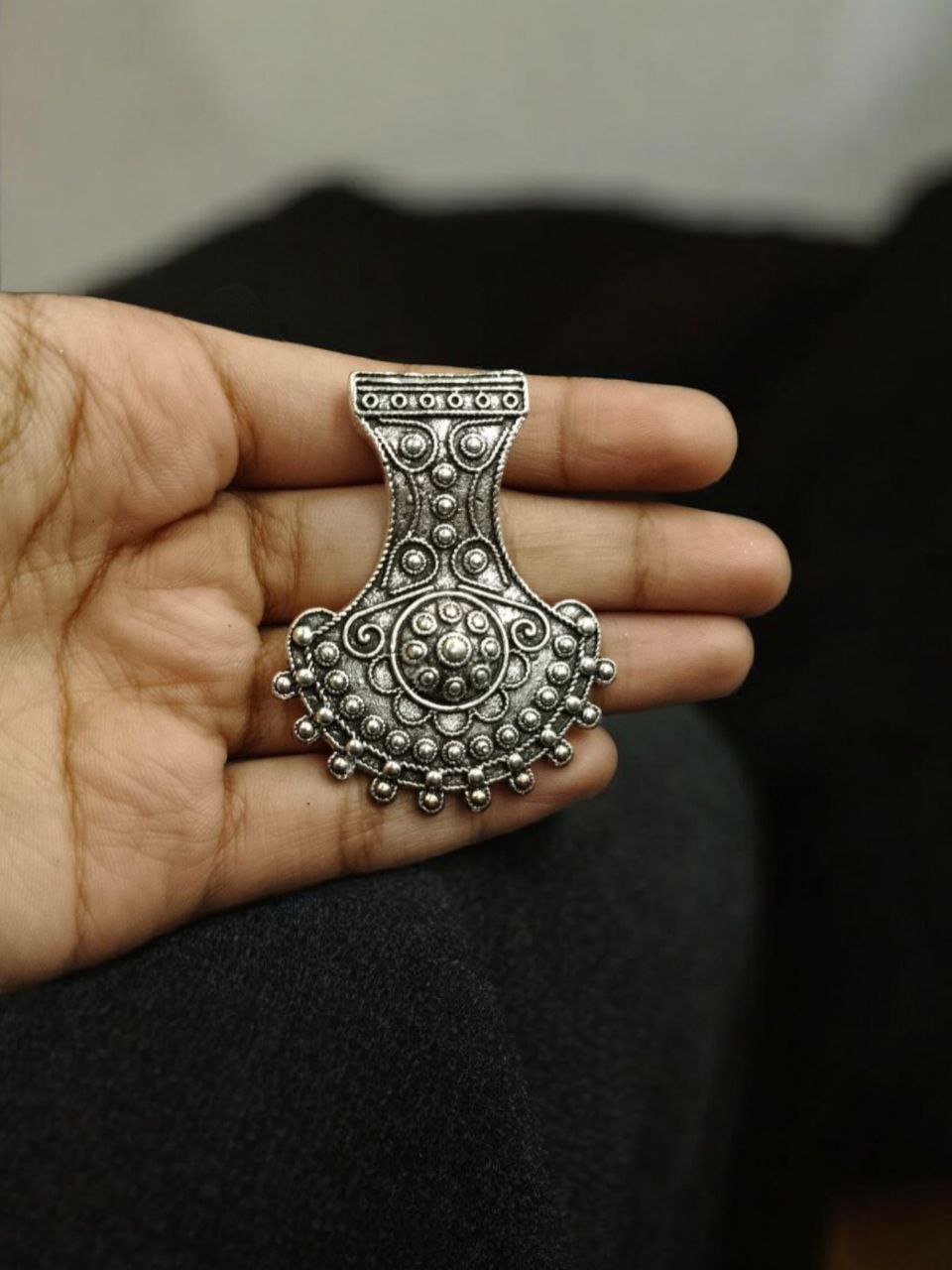 Tribal Look Antique Finish German Silver Handmade Charm for Creative DIY Jewelry Making 2 Tribal Look Antique Finish German Silver Handmade Charm for Creative DIY Jewelry Making - Image 2