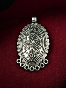 Lotus Design German Silver Pendant Raw Material for DIY Jewelry Making Craft Supplies