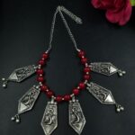 Ghungroo Peacock Design Oxidized German Silver Chain Necklace for Women Traditional Ethnic Jewelry