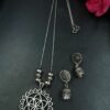Oxidized German Silver Chain Pendant Necklace Set