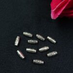 Antique Design Cylindrical Shape German Silver DIY Raw Material for Jewelry Making Craft Supplies (10 piece)