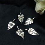 Leaf Design German Silver Charm Raw Material for DIY Jewelry Making (5 piece)