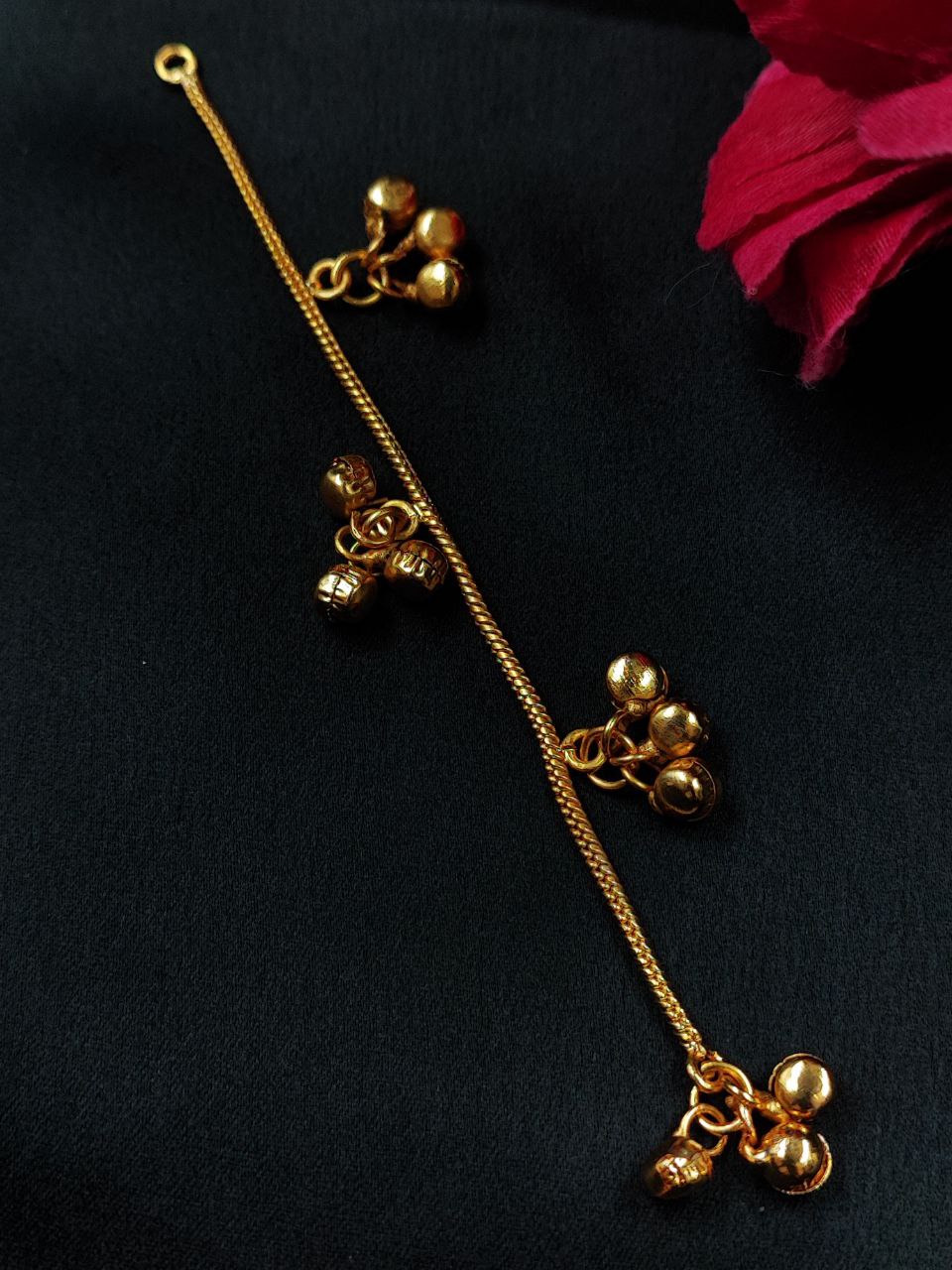 Gold Plated Kashmiri Earring DIY Parts Raw Material Chain & Ghungroo 1 Gold Plated Kashmiri Earring DIY Parts Raw Material Chain & Ghungroo