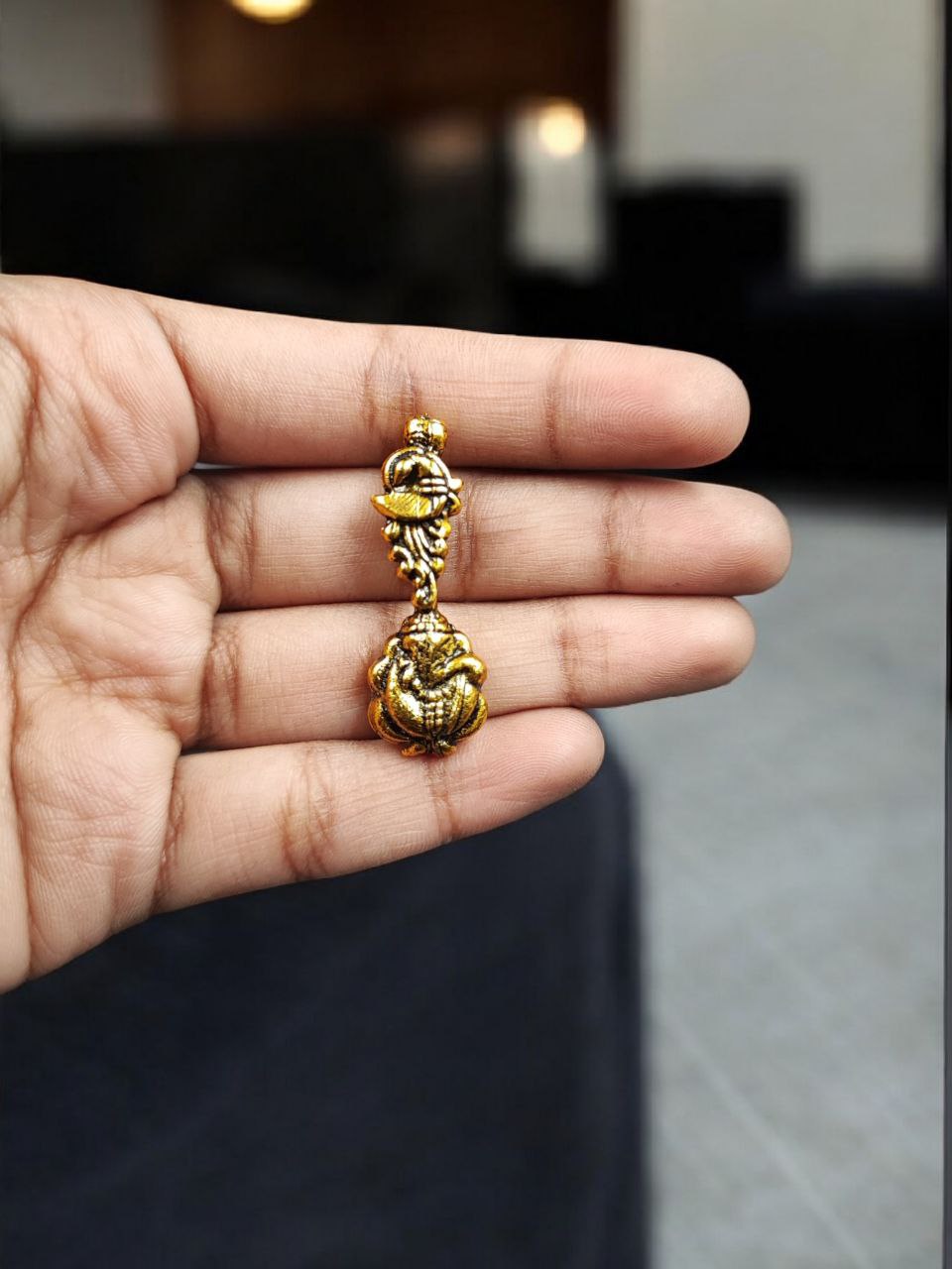 Gold Plated Ganesha and Peacock Design German Silver Charm Raw Material for DIY Jewelry Making 3 Gold Plated Ganesha and Peacock Design German Silver Charm Raw Material for DIY Jewelry Making - Image 3