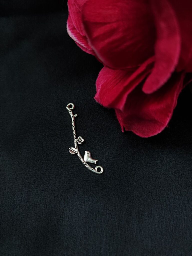 Bird Design German Silver Charm Raw Material for DIY Jewelry Making