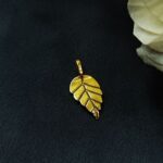 Leaf Design Gold Plated German Silver Charm Raw Material for DIY Jewelry