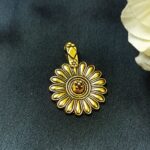 Flower Design Gold Plated German Silver Charm Raw Material for DIY Jewelry Making