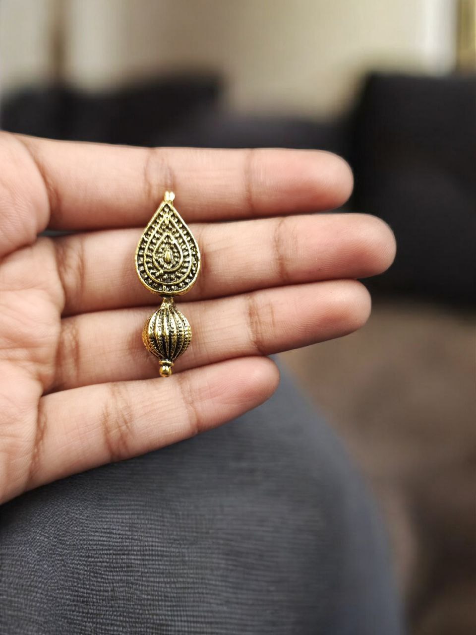 Drop Shape Gold Plated German Silver Charm Raw Material for DIY Jewelry Making 3 Drop Shape Gold Plated German Silver Charm Raw Material for DIY Jewelry Making - Image 3