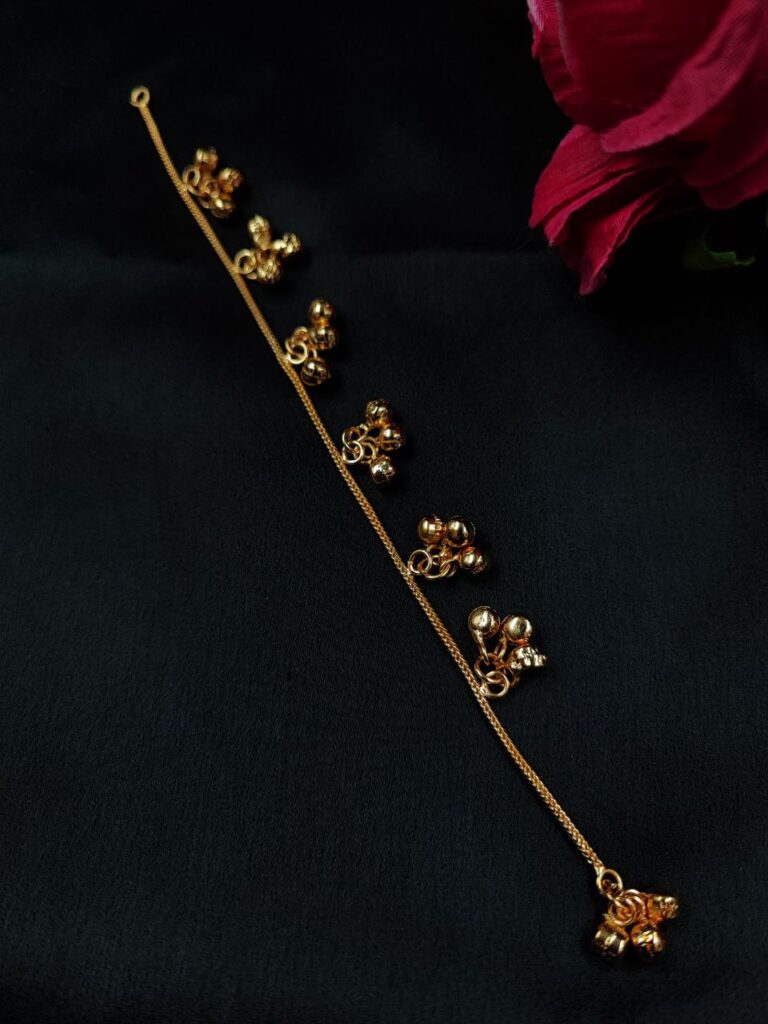 DIY Jewelry Crafting Kashmiri Earring Raw Material with Gold Plated Chain and Ghungroo