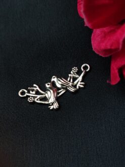 Artistic Bird Motif German Silver Charm Raw Material with Elegant Craft Appeal