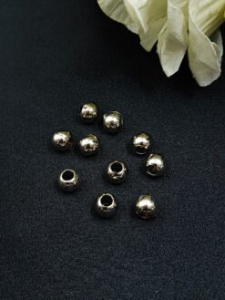 Simple Round German Silver Beads for DIY Jewelry Making Raw Material Craft Supplies (10 piece)