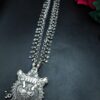 Tribal Look Boho Style Peacock Design Silver Plated Necklace with Ethnic Charm