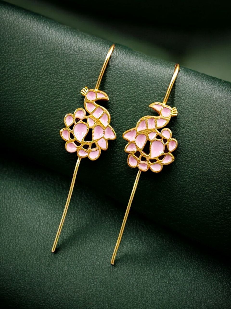 Handcrafted Peacock Meenakari Earcuff | Gold Plated Daily Wear Amazing Jewelry 2 Handcrafted peacock meenakari gold plated daily wear earcuff