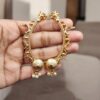Gold plated pearl work earcuff with ethnic vintage design