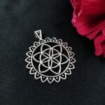 Flower Design German Silver Pendant Raw Material for DIY Jewelry Making