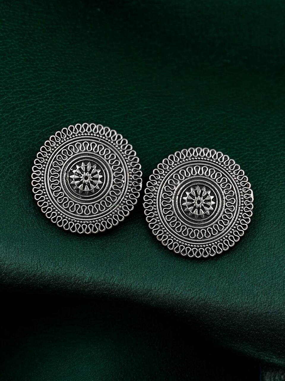 Beautiful Design Oxidized Stud Earrings | Silver Replica Daily Use Jewelry 3 Beautiful design oxidized stud earrings