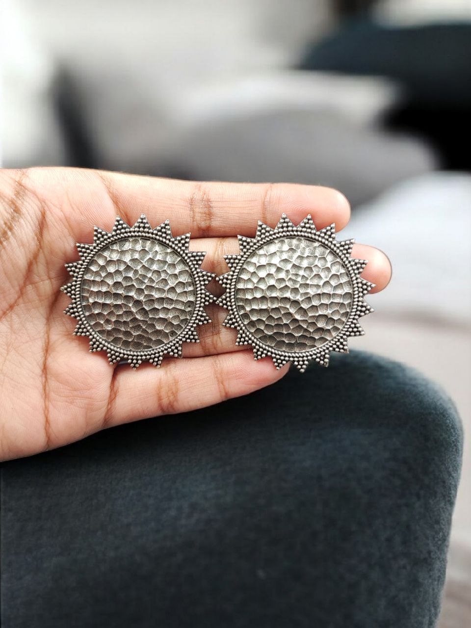 Vintage Look alike Unique Design Earrings | Silver Replica Oxidized Daily Wear Jewelry 2 Vintage look alike silver replica oxidized daily wear earrings