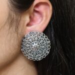 Handcrafted Floral Art Stud Earrings | Silver Replica Daily Wear Best Oxidized Jewelry Gift For Her