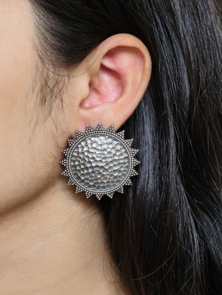 Vintage Look alike Unique Design Earrings | Silver Replica Oxidized Daily Wear Jewelry