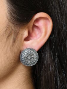 Silver Replica Daily Wear Stud Earrings | Comfortable Jewelry For Girls