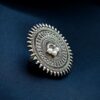 Ethnic Style Round Adjustable Oxidized Ring | Silver Replica Best Pearl Work Jewelry 8 Ethnic style round adjustable oxidized silver replica pearl ring