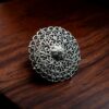 Traditional Floral Art Oxidized Ring | Adjustable Beautiful Silver Jewelry 11 Traditional floral art adjustable oxidized silver replica ring