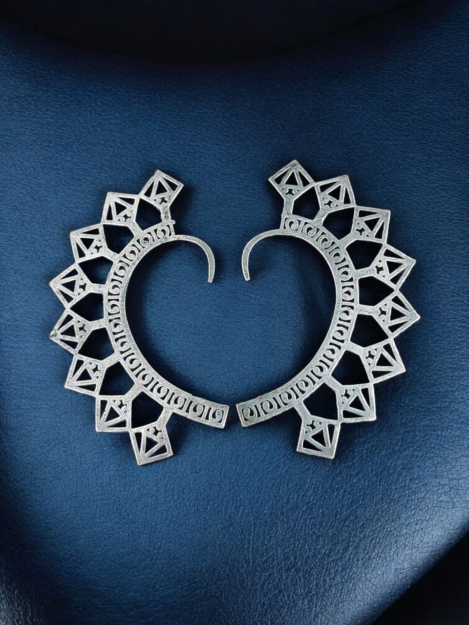 Oxidized Unique Design Earcuff | Silver Replica Non-Piercing Earring 4 Oxidized silver replica non-piercing unique design earcuff