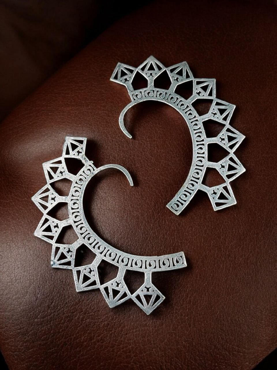 Oxidized Unique Design Earcuff | Silver Replica Non-Piercing Earring 3 Oxidized silver replica non-piercing unique design earcuff