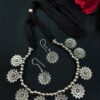 Designer Flower Charm Necklace Set for Women | Adjustable Thread Best Choker Jewelry 5 Designer flower charm choker necklace set with adjustable thread