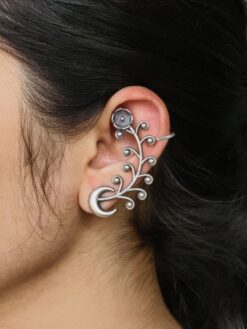 Ethnic half moon earcuff silver replica daily wear