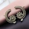 Silver Replica Flower Design Unique Earcuff | Oxidized Ethnic Jewelry Perfect Gift For Her 4 Silver replica flower design oxidized ethnic earcuff