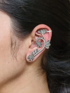 Premium Flower Design Earcuff | Silver Replica Daily Wear Perfect Jewelry For Girls