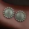 Premium look round silver replica daily wear stud earrings
