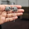 Handcrafted elephant oxidized silver look daily wear earcuff