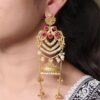 Premium peacock design Kashmiri gold plated jhumka earrings