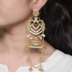 Premium Peacock Design Kashmiri Jhumka Earrings | Gold Plated Traditional Wear Beautiful Dangler Jewelry