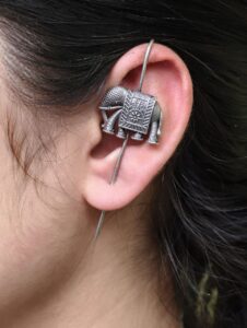 Handcrafted Elephant Earcuff | Oxidized Silver Look Perfect Daily Wear Jewelry For Girls